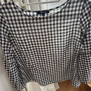 Madewell Checkered Black and White Blouse